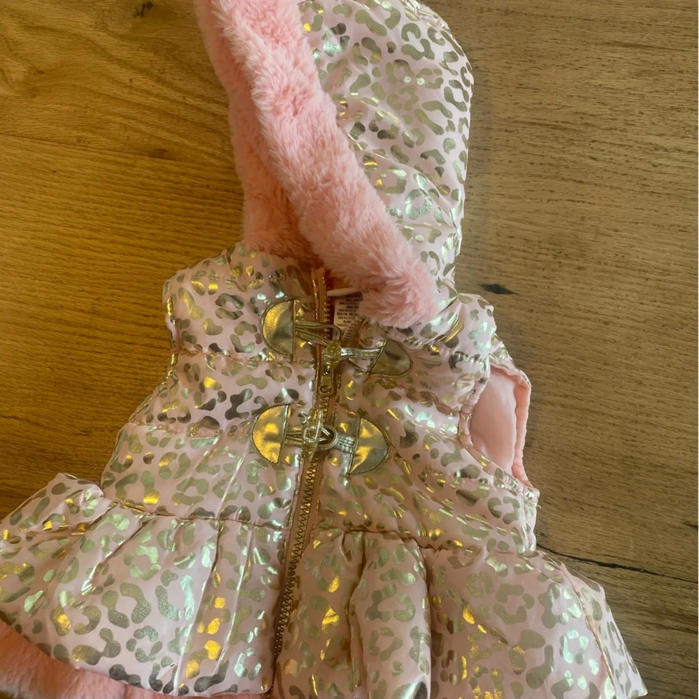Little‎ Lass Pink and Gold Leopard Vest